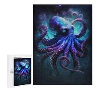Puzzles for Adults 500 PCS Puzzles Galactic Octopus Art Print-18 Puzzles for Adults Brain Teaser Game Perfect Decoration Deal As Gifts for The Whole Family 500 PCS