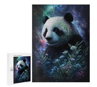 Puzzles for Adults 500 PCS Puzzles Galactic Panda with Flowers -1 Puzzles for Adults Brain Teaser Game Perfect Decoration Deal As Gifts for The Whole Family 500 PCS