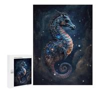 Puzzles for Adults 500 PCS Puzzles Galactic Seahorse Art Print-2 Puzzles for Adults Brain Teaser Game Perfect Decoration Deal As Gifts for The Whole Family 500 PCS