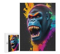 Puzzles for Adults 500 PCS Puzzles Gorilla Splash Art Jigsaws for Adults Family Games Difficult Hard Deal As Gifts for The Whole Family 500 PCS