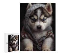 Puzzles for Adults 500 PCS Puzzles Husky Puppy Puzzles for Adults Family Game Presents for Women for Birthday, Chrismas 500 PCS