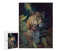 Puzzles for Adults 500 PCS Puzzles Jaguar Jungle Animal Face Puzzles for Adults Toy Wall Decor Difficult Hard Help The Brain Exercise 500 PCS