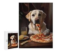 Puzzles for Adults 500 PCS Puzzles Labrador Retriever Pizza Jigsaws for Adults Family Games Difficult Hard Deal As Gifts for The Whole Family 500 PCS