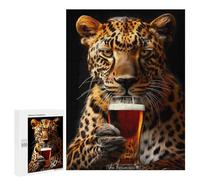 Puzzles for Adults 500 PCS Puzzles Leopard Beer Puzzles for Adults Toy Wall Decor Difficult Hard Help The Brain Exercise 500 PCS