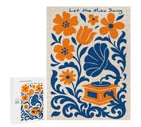 Puzzles for Adults 500 PCS Puzzles Let The Music Swing Floral Art Puzzles for Adults Brain Teaser Game Perfect Decoration Deal As Gifts for The Whole Family 500 PCS