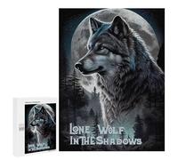 Puzzles for Adults 500 PCS Puzzles Lone Wolf in The Shadows Puzzles for Adults Toy Wall Decor Difficult Hard Help The Brain Exercise 500 PCS