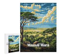 Puzzles for Adults 500 PCS Puzzles Maasai Mara Landscape Puzzles for Adults Toy Wall Decor Difficult Hard Help The Brain Exercise 500 PCS
