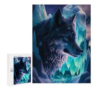 Puzzles for Adults 500 PCS Puzzles Magical Ice Wolf Artwork Puzzles for Adults Brain Teaser Game Perfect Decoration Deal As Gifts for The Whole Family 500 PCS