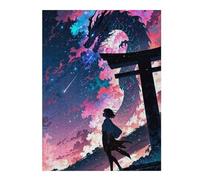 Puzzles for Adults 500 PCS Puzzles Manga Torii Gate Dragon Adult Jigsaw Puzzle Toy Wall Decor Hand Speed Race Deal As Gifts for The Whole Family 500 PCS