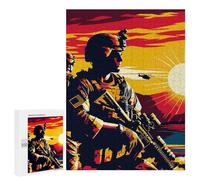 Puzzles for Adults 500 PCS Puzzles Marine Corps Sunset Art Puzzles for Adults Toy Wall Decor Difficult Hard Help The Brain Exercise 500 PCS