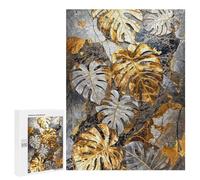 Puzzles for Adults 500 PCS Puzzles Metallic Monstera Elegance Puzzles for Adults Brain Teaser Game Perfect Decoration Deal As Gifts for The Whole Family 500 PCS