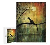 Puzzles for Adults 500 PCS Puzzles Moonlit Lizard Puzzles for Adults Toy Wall Decor Difficult Hard Help The Brain Exercise 500 PCS