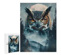 Puzzles for Adults 500 PCS Puzzles Owl in Forest Under Moonlight Puzzles for Adults Brain Teaser Game Perfect Decoration Deal As Gifts for The Whole Family 500 PCS