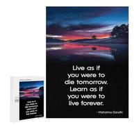 Puzzles for Adults 500 PCS Puzzles Quote Mahatma Gandhi Puzzles for Adults Brain Teaser Game Perfect Decoration Deal As Gifts for The Whole Family 500 PCS