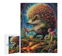 Puzzles for Adults 500 PCS Puzzles Rainbow Hedgehog in Fantasy Forest Jigsaws for Adults Family Games But Fun And Humorous for Birthday, Chrismas 500 PCS