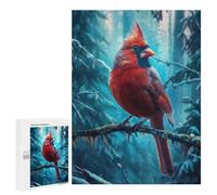 Puzzles for Adults 500 PCS Puzzles Red Cardinal Bird Adult Jigsaw Anti-Stress Toys Analysis And Logic Unique Birthday And Gifts 500 PCS