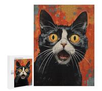 Puzzles for Adults 500 PCS Puzzles Shocked Cat Funny Animal Jigsaws for Adults Family Games Difficult Hard Deal As Gifts for The Whole Family 500 PCS