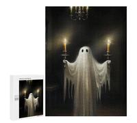 Puzzles for Adults 500 PCS Puzzles Spooky Ghost in Candlelit Room Puzzles for Adults Brain Teaser Game Perfect Decoration Deal As Gifts for The Whole Family 500 PCS