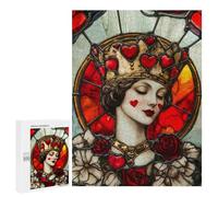 Puzzles for Adults 500 PCS Puzzles Stained Glass Queen Panel Adult Jigsaw Puzzles Family Activities Difficult And Challenge for Is Ideal As A Gift 500 PCS