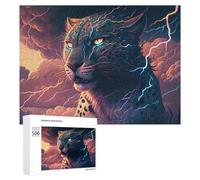 Puzzles for Adults 500 PCS Puzzles Thundering Leopard Wild Power Unleashed Jigsaws for Adults Family Games Difficult Hard Deal As Gifts for The Whole Family 500 PCS