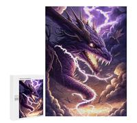 Puzzles for Adults 500 PCS Puzzles Thundering Purple Dragon Artwork Adult Jigsaw Puzzles Family Activities Difficult And Challenge for Is Ideal As A Gift 500 PCS