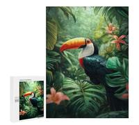 Puzzles for Adults 500 PCS Puzzles Toucan in Lush Tropical Foliage Puzzles for Adults Toy Wall Decor Difficult Hard Help The Brain Exercise 500 PCS