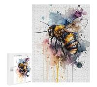 Puzzles for Adults 500 PCS Puzzles Watercolor Bee Jigsaws for Adults Family Games Difficult Hard Deal As Gifts for The Whole Family 500 PCS
