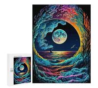 Puzzles for Adults 500 PCS Puzzles Whimsical Ocean Wave Moon Scene Jigsaws for Adults Family Games But Fun And Humorous for Birthday, Chrismas 500 PCS