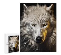 Puzzles for Adults 500 PCS Puzzles White Wold in Gold Puzzles for Adults Toy Wall Decor Difficult Hard Help The Brain Exercise 500 PCS