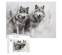 Puzzles for Adults 500 PCS Puzzles Wolf Pair in Winter Landscape Jigsaws for Adults Family Games But Fun And Humorous for Birthday, Chrismas 500 PCS