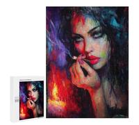 Puzzles for Adults 500 PCS Puzzles Woman Smoking with Candle Puzzles for Adults Toy Wall Decor Difficult Hard Help The Brain Exercise 500 PCS