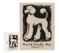 Puzzles for Adults 500 PCS Puzzles World Poodle Day Jan 6 Puzzles for Adults Brain Teaser Game Perfect Decoration Deal As Gifts for The Whole Family 500 PCS