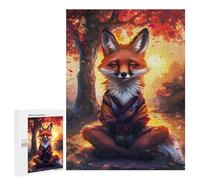 Puzzles for Adults 500 PCS Puzzles Zen Meditating Fox Puzzles for Adults Family Game Presents for Women for Birthday, Chrismas 500 PCS