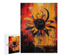 Puzzles for Adults 500 PCS Radiant Bloom Contemporary Expressionist Sunflower Artwork Jigsaws for Adults Relaxing Games Enhance Memory Unique Birthday And Xmas Gifts 500 PCS