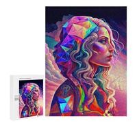 Puzzles for Adults 500 PCS Rainbow Geometry Goddess 1 Jigsaw for Teenagerss Pattern Assembly Parent-child Interaction Beautiful Design Game 500 PCS