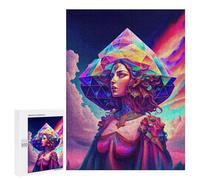 Puzzles for Adults 500 PCS Rainbow Geometry Goddess 3 Jigsaw for Teenagerss Pattern Assembly Parent-child Interaction Beautiful Design Game 500 PCS