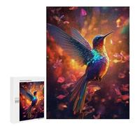 Puzzles for Adults 500 PCS Rainbow Hummingbird in Flames Puzzles for Adults Family Games Stress Reliever Unique Birthday And Xmas Gifts 500 PCS