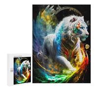 Puzzles for Adults 500 PCS Rainbow Tiger Fantasy Art Print Puzzle For Teenagers Improve Memory Challenging To Complete Challenging Family Fun Game 500 PCS