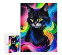 Puzzles for Adults 500 PCS Rainbow Whiskered Cat Puzzles for Adults Hands-on Game But Fun And Humorous Christmas Birthday Gifts 500 PCS