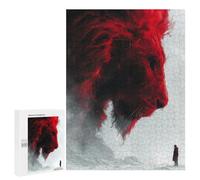 Puzzles for Adults 500 PCS Red Lion in Snowscape Jigsaw for Teenagerss Pattern Assembly Parent-child Interaction Beautiful Design Game 500 PCS