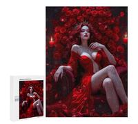 Puzzles for Adults 500 PCS Red Queen of Roses Jigsaw for Teenagerss Pattern Assembly Parent-child Interaction Beautiful Design Game 500 PCS
