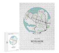 Puzzles for Adults 500 PCS Reykjavik Iceland City Map Puzzles for Adults Hands-on Game But Fun And Humorous Christmas Birthday Gifts 500 PCS