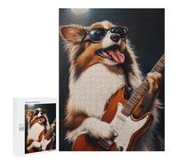 Puzzles for Adults 500 PCS Rock Star Pup with Guitar -8 Jigsaw Puzzles for Adults But Fun And Humorous for Birthday, Chrismas Christmas Birthday Gifts 500 PCS