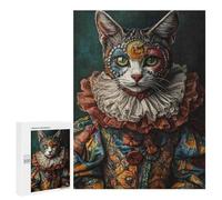 Puzzles for Adults 500 PCS Royal Cat Portrait Jigsaws for Adults Puzzle Difficult Challenge Help The Brain Exercise Unique Challenge Game 500 PCS
