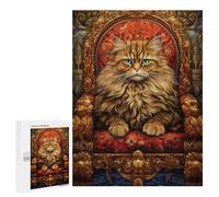 Puzzles for Adults 500 PCS Royal Cat Throne Decor-6 Jigsaws for Adults Puzzle Difficult Challenge Help The Brain Exercise Unique Challenge Game 500 PCS