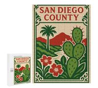 Puzzles for Adults 500 PCS San Diego County Landscape Illustration Jigsaw for Teenagerss Pattern Assembly Parent-child Interaction Beautiful Design Game 500 PCS