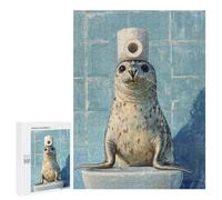 Puzzles for Adults 500 PCS Seal Balancing Toilet Paper-2 Puzzle For Teenagers Improve Memory Challenging To Complete Challenging Family Fun Game 500 PCS