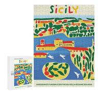 Puzzles for Adults 500 PCS Sicily Colorful Landscape Jigsaw for Teenagerss Pattern Assembly Parent-child Interaction Beautiful Design Game 500 PCS