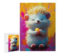 Puzzles for Adults 500 PCS Smiling Hedgehog Painting Jigsaw for Teenagerss Pattern Assembly Parent-child Interaction Beautiful Design Game 500 PCS