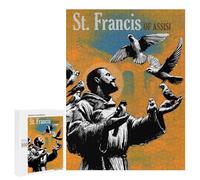 Puzzles for Adults 500 PCS St Francis Catholic Saint Jigsaw for Adults Relaxing Games Analysis And Logic Unique Birthday And Xmas Gifts 500 PCS